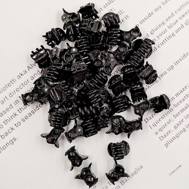 Yongdeli 50 PCS Mini Hair Claw Clipsï¼Œ Bangs Strong Grip Multifunction Clamp Clips. (Black) - Image 4